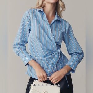 Anthropologie Maeve Long-Sleeve
Tie-Waist Wrap Blouse Size XXS